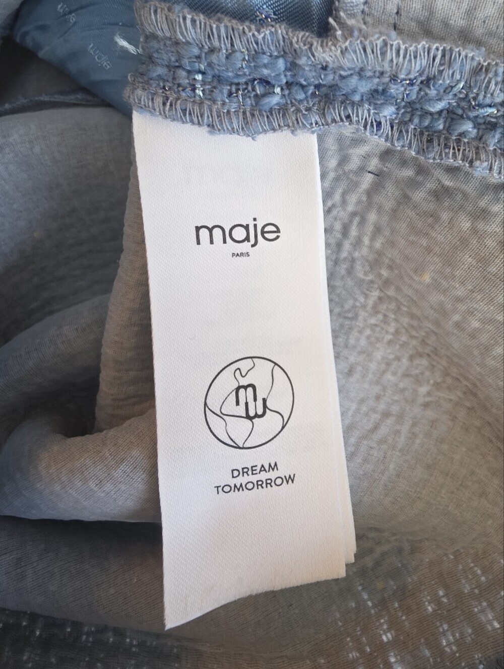 Maje Paris Pleated Tweed Skort Metallic Boucle Wrap Mini SZ 38 US 6/8 - Picture 10 of 12